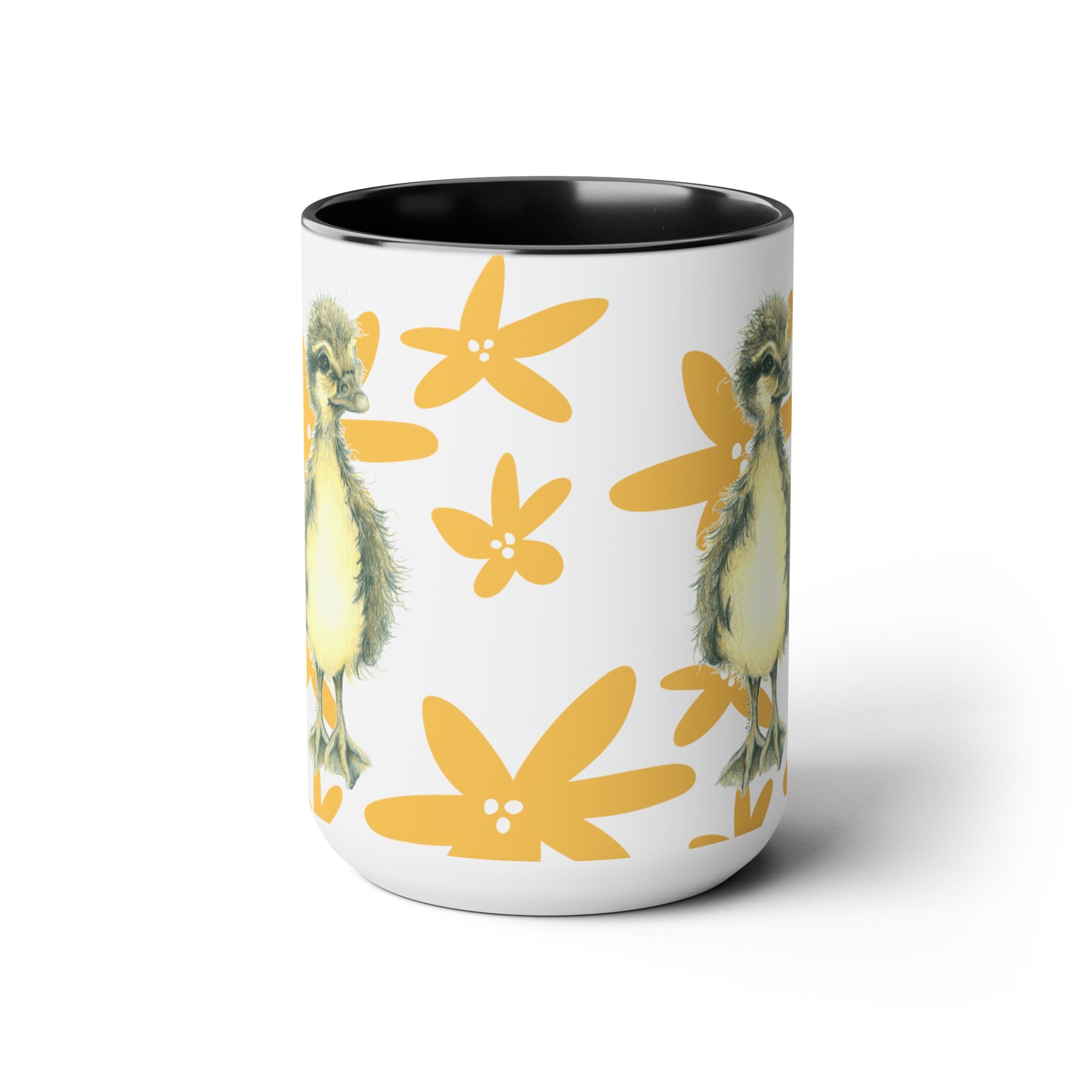 Original Art Duck Black & White Coffee Mug, 15oz