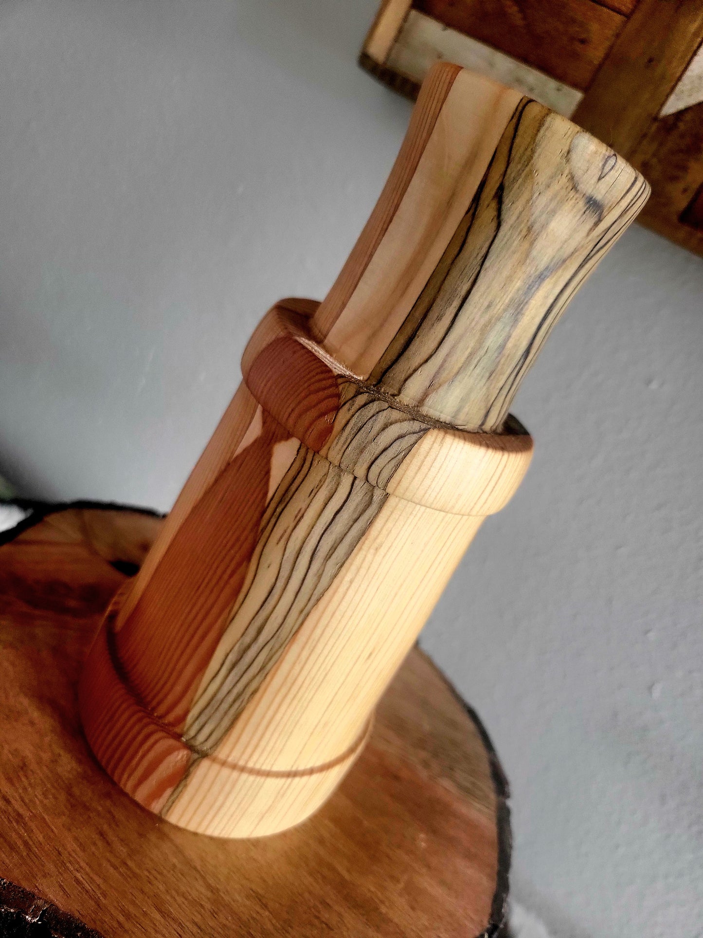 Large Hand Turned Wood Vases