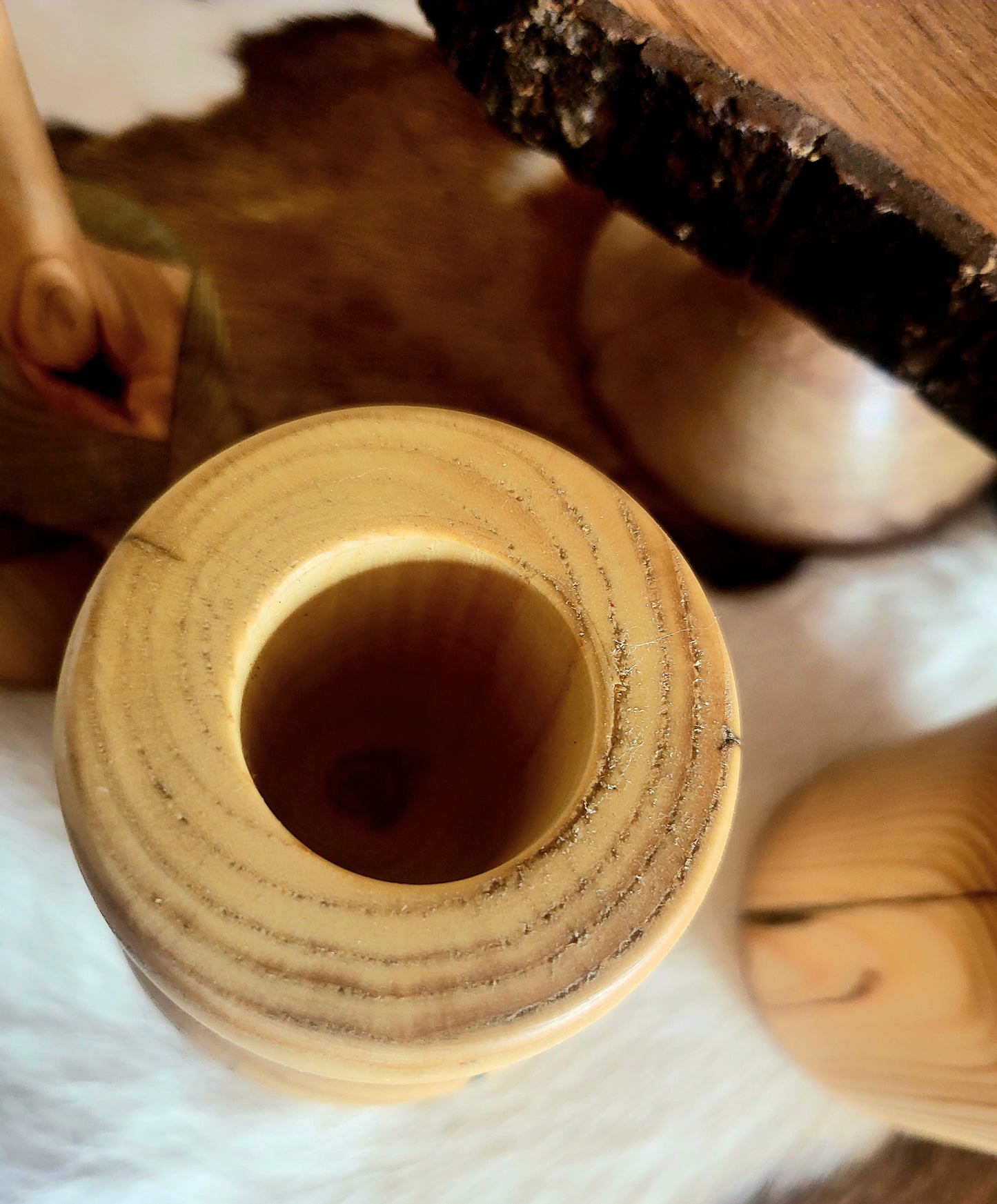 Large Hand Turned Wood Vases