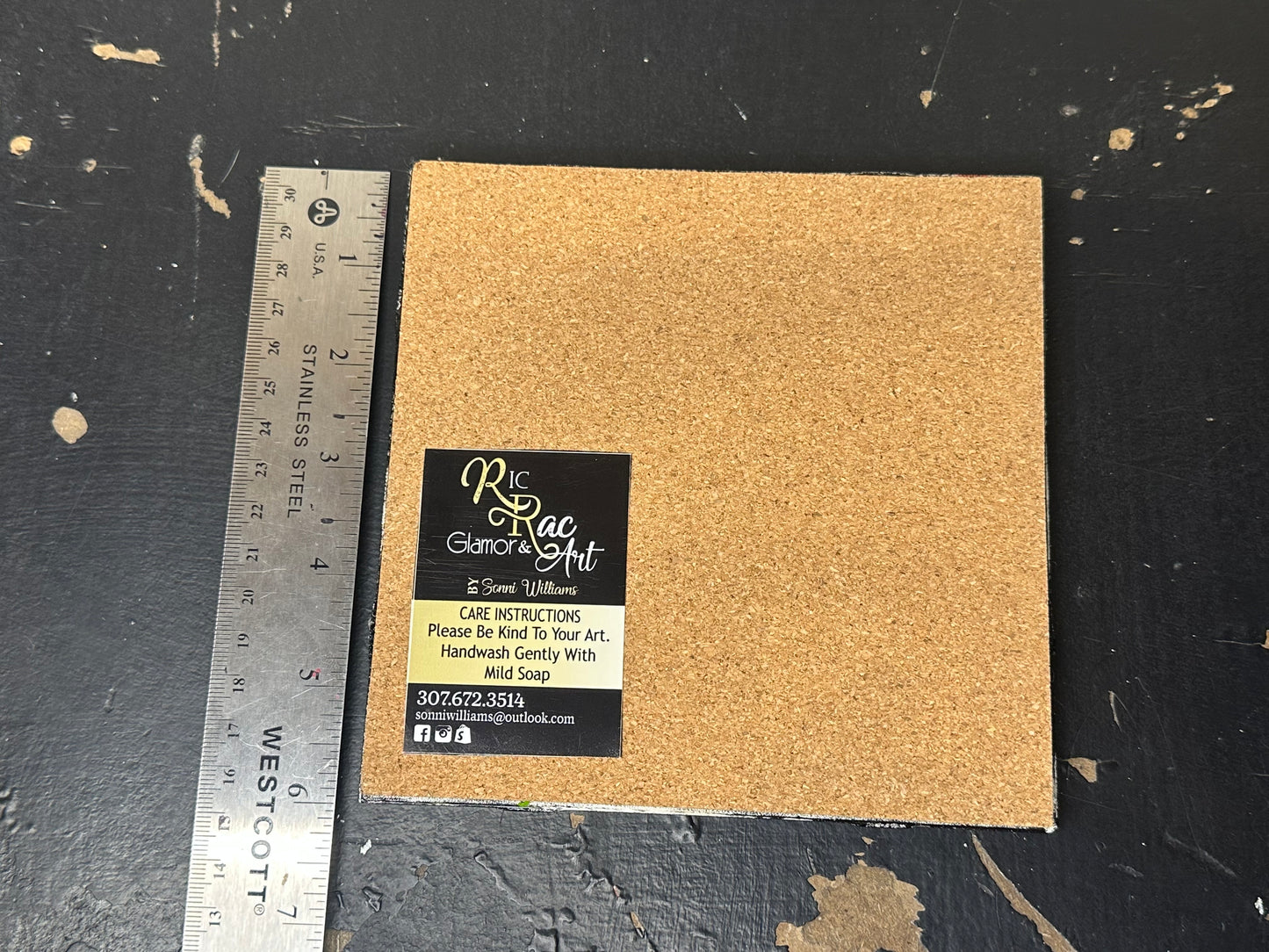 Wyoming Handpainte Hotplate & Coaster Set