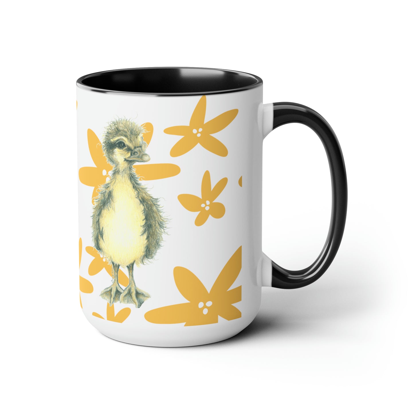 Original Art Duck Black & White Coffee Mug, 15oz