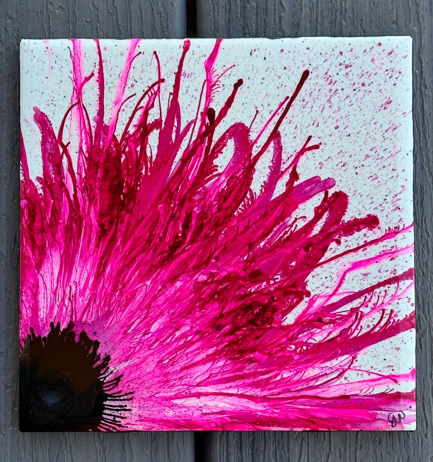 Handpainted Hotplate ~ Flower