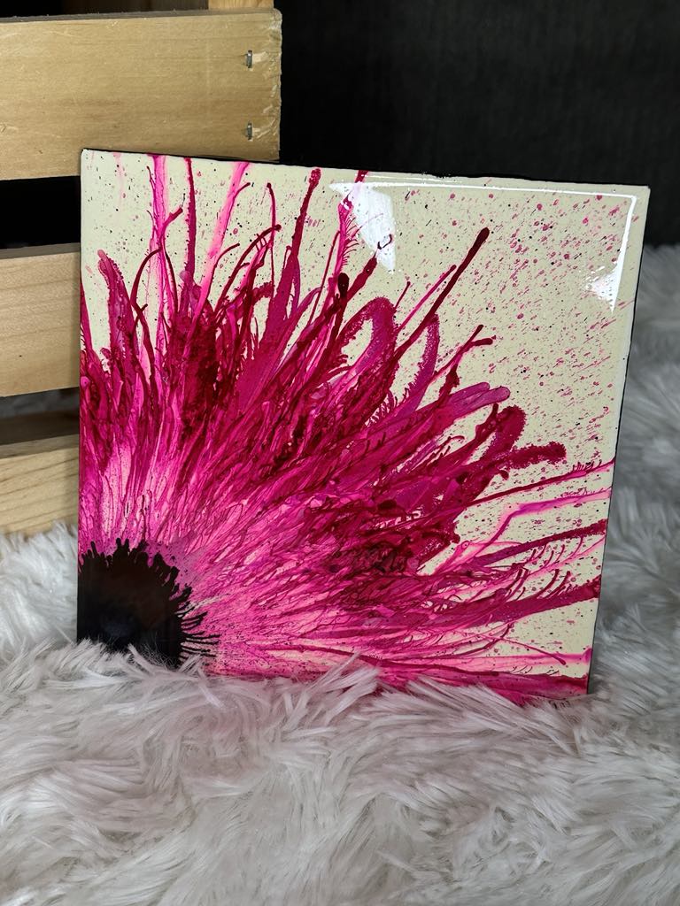 Handpainted Hotplate ~ Flower