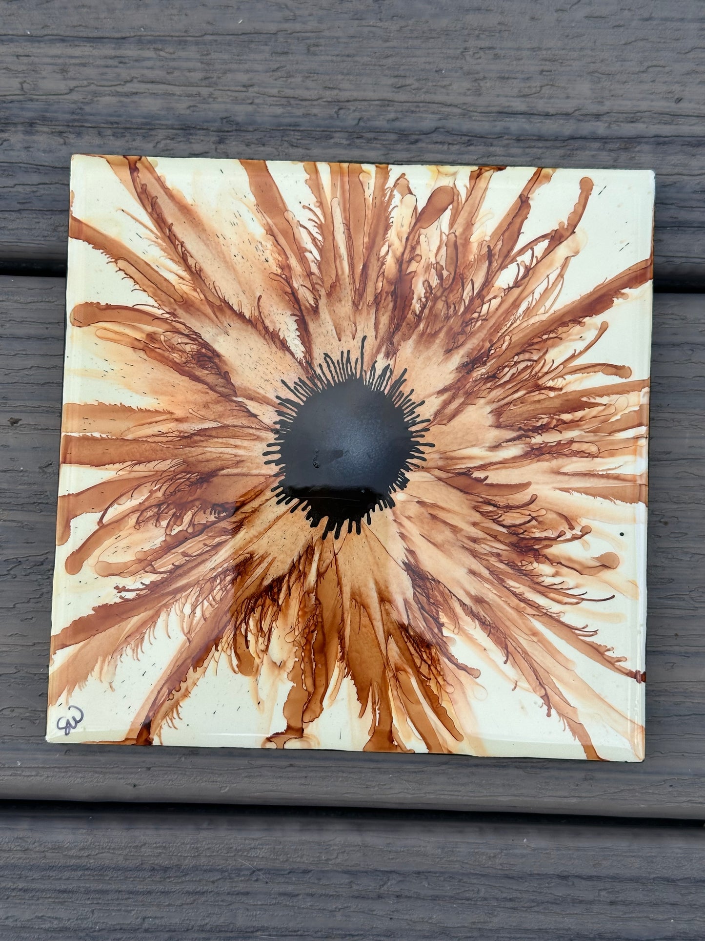 Handpainted Hotplate ~ Flower