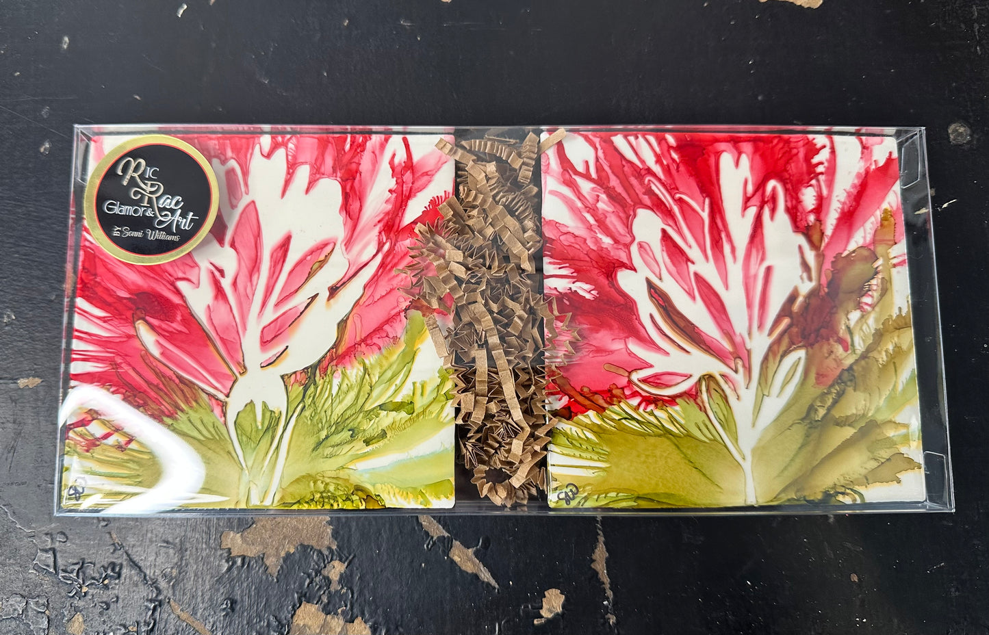 Indian Paintbrush Coaster Set