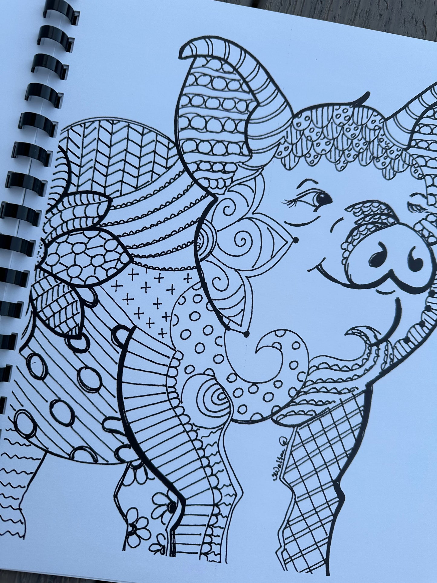 Around The Farm Original Art Coloring Book