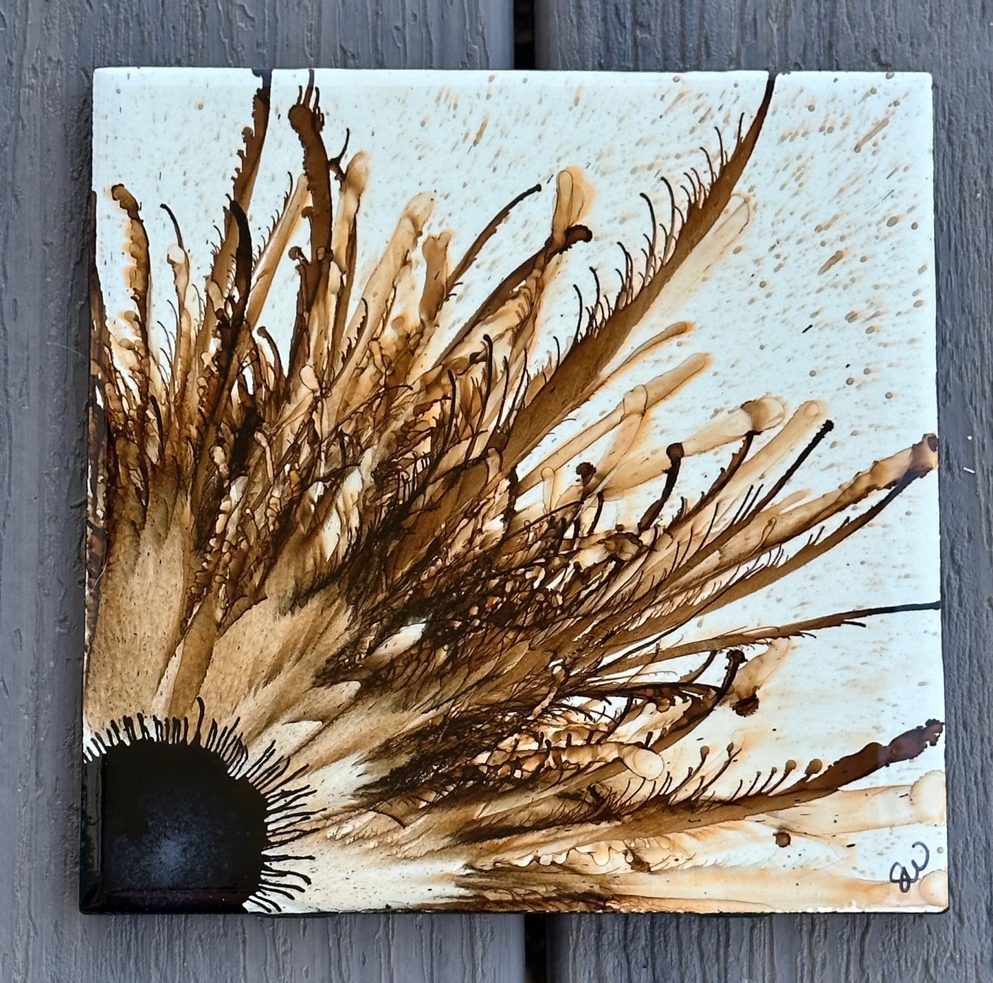 Handpainted Hotplate ~ Flower