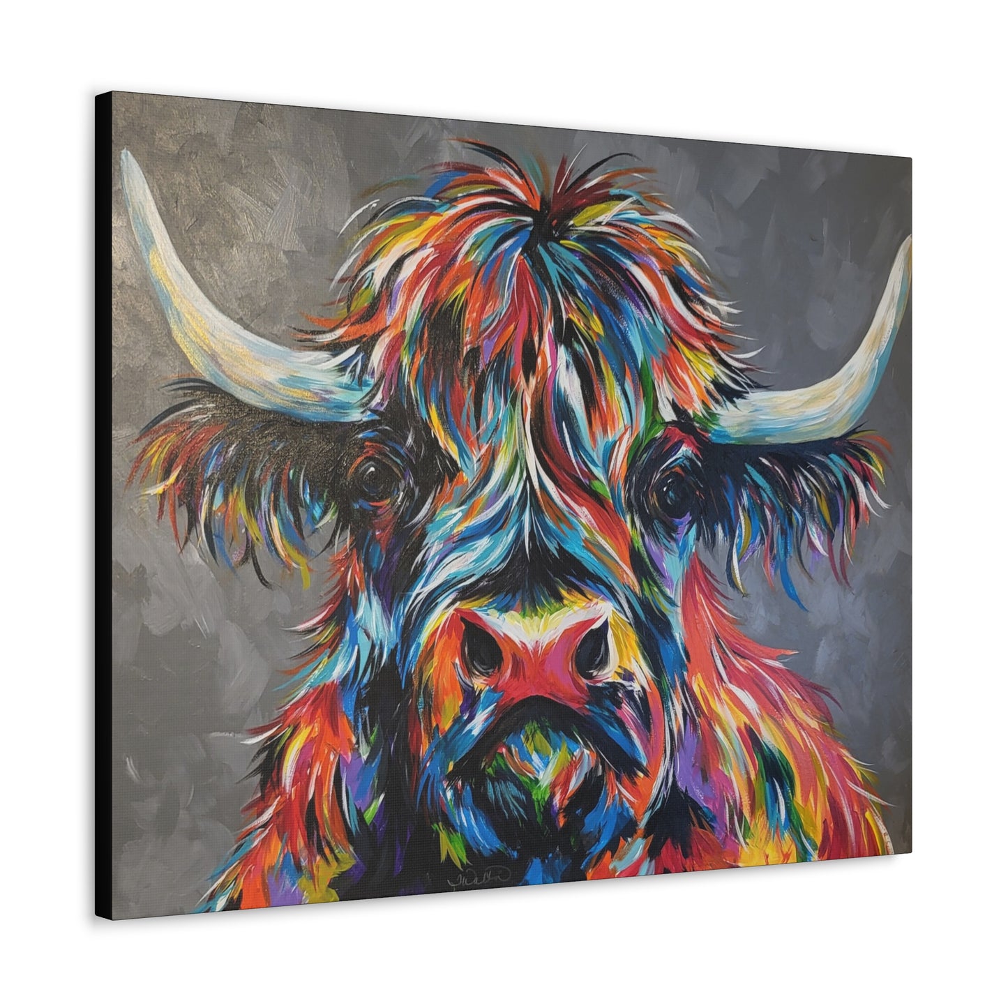 'Maximus' ~ Original Colorful Highlander Art Print Gallery Wrap