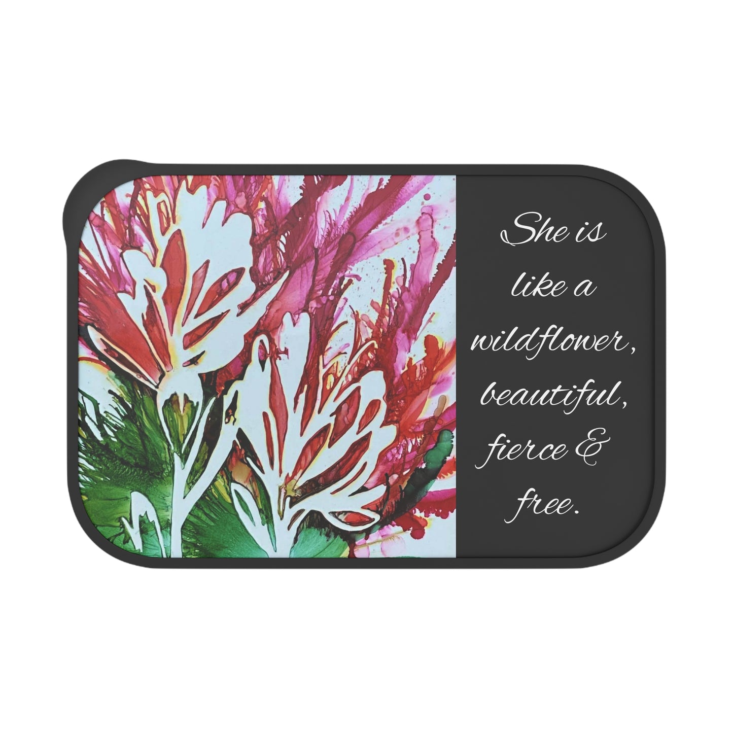 PLA Bento Box with Band and Utensils with Original Indian Paintbrush Art