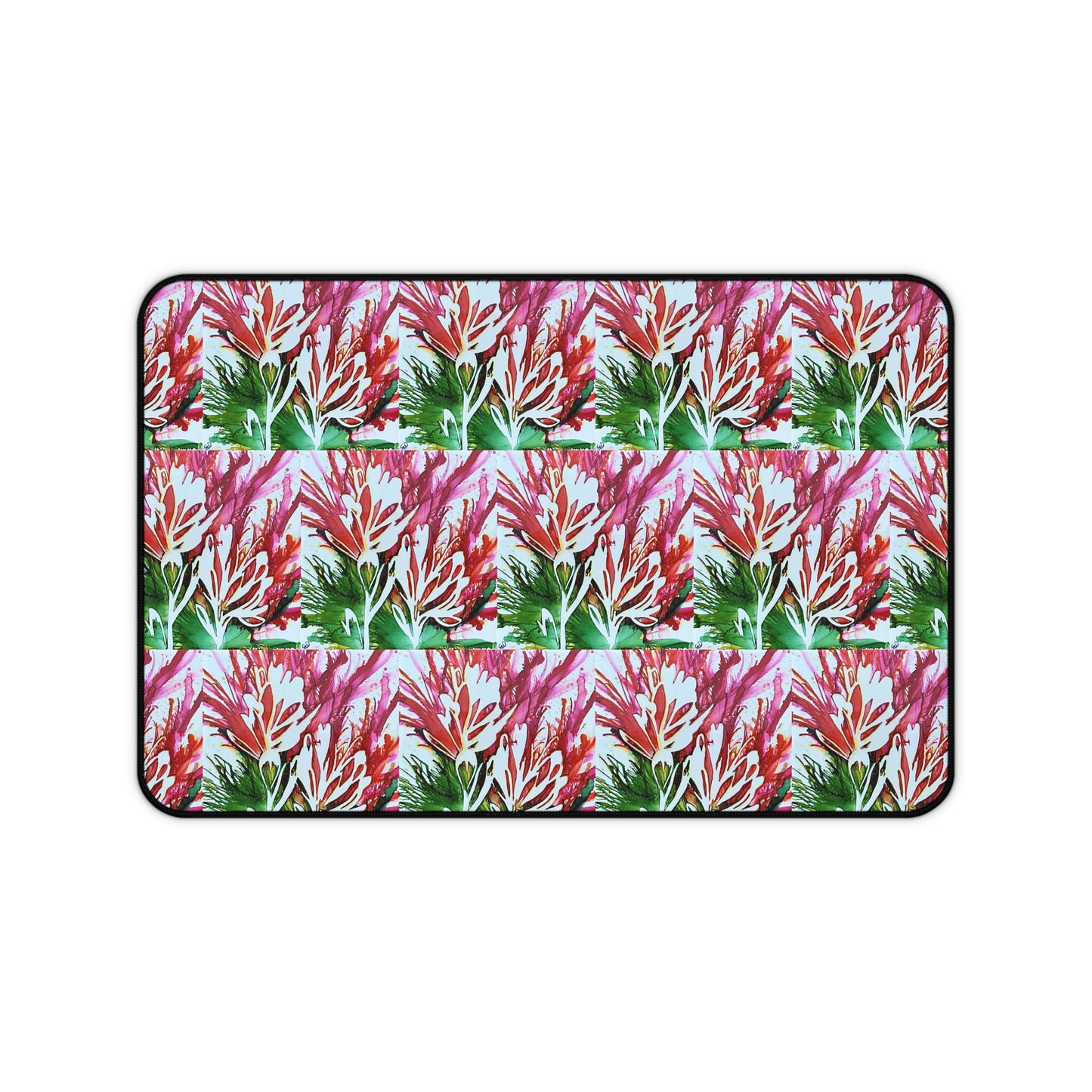 Neoprene Desk Mat - Indian Paintbrush Art by Sonni Williams - Anti-Slip Backing - 12” x 18”