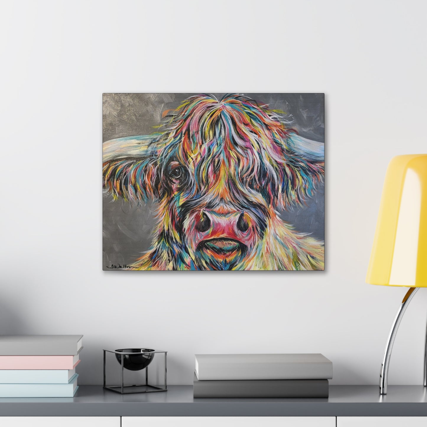 'Marnie'~ Original Colorful Highlander Art Print Gallery Wrap