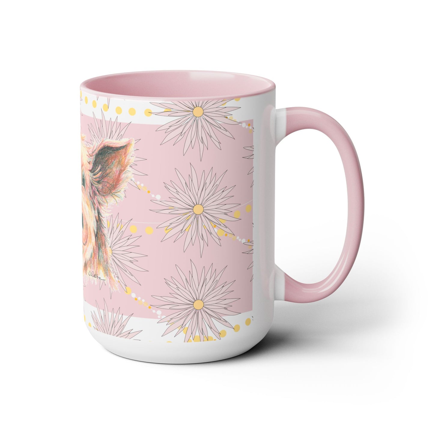 Original Pig Art Pink & White Coffee Mug, 15oz