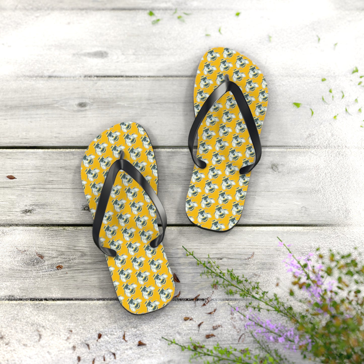 Original Art Bee Flip Flops