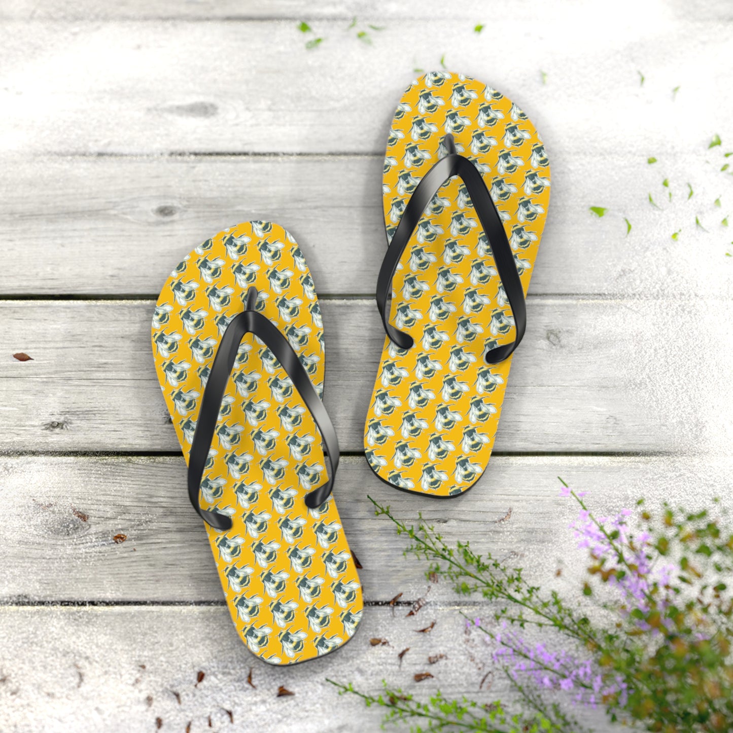 Original Art Bee Flip Flops