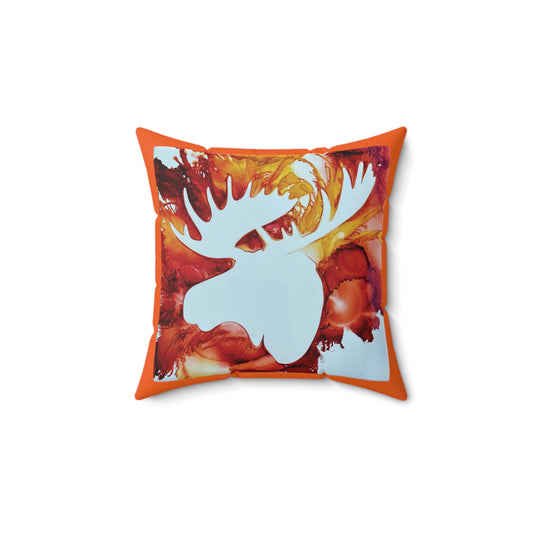 Moose & Bear Paw Spun Polyester Square Pillow