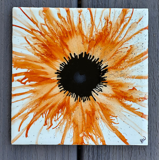 Handpainted Hotplate ~ Flower