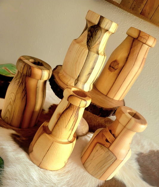 Medium Hand Turned Wood Vases