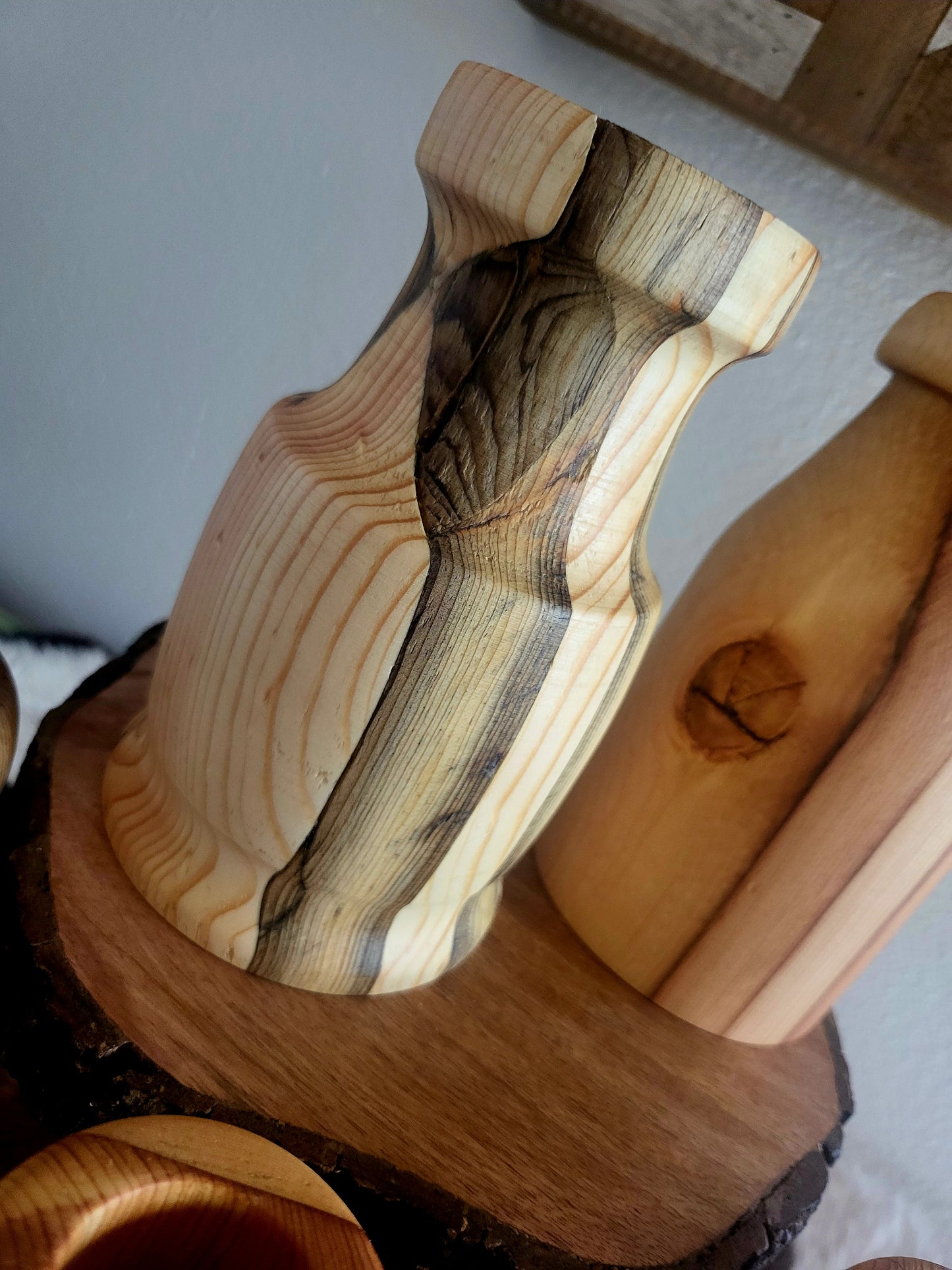 Medium Hand Turned Wood Vases