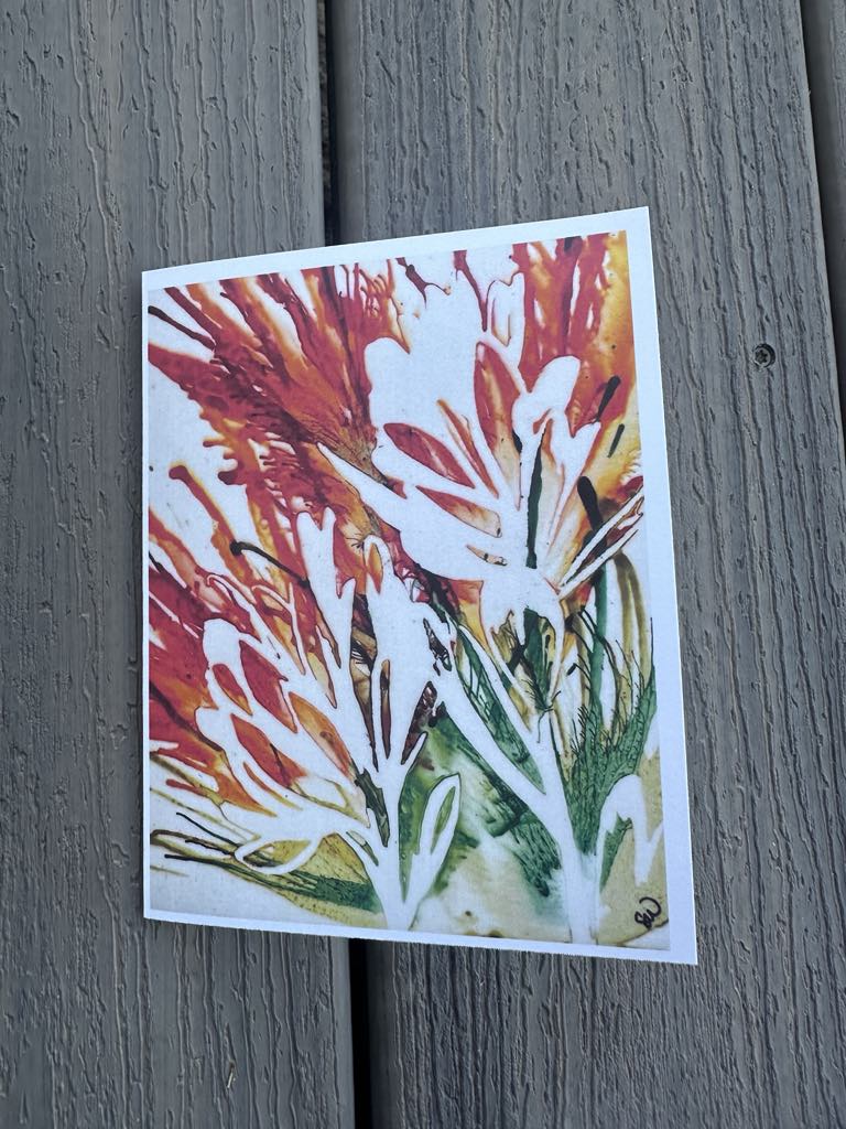 Set of 6 Original Indian Paintbrush Art Cards