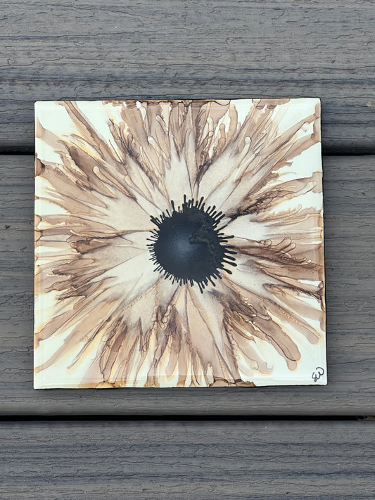 Handpainted Hotplate ~ Flower