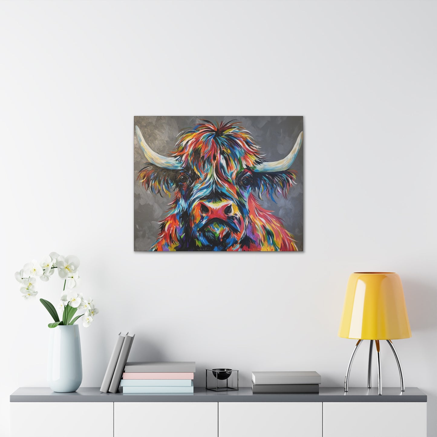 'Maximus' ~ Original Colorful Highlander Art Print Gallery Wrap