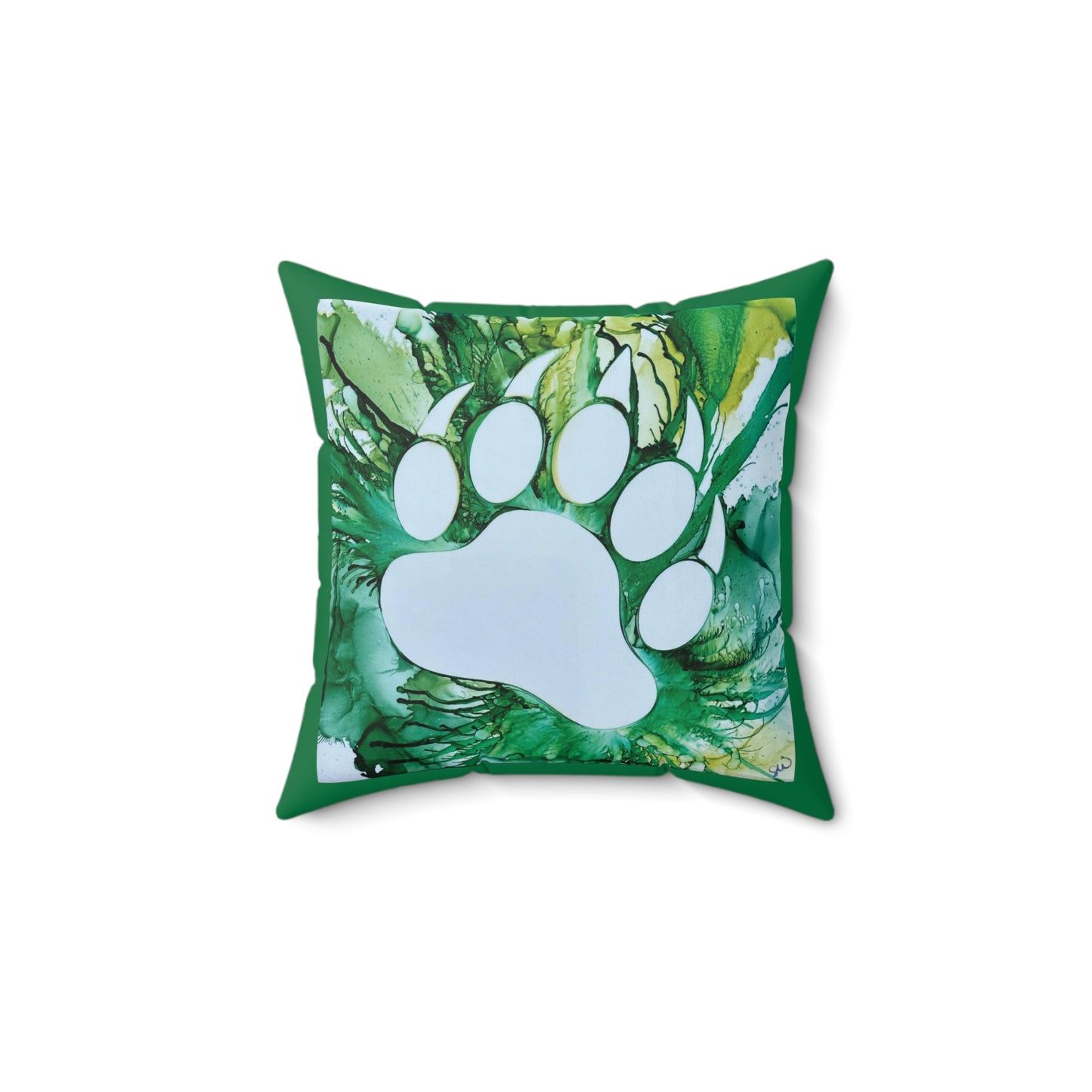 Bear & Paw Spun Polyester Square Pillow