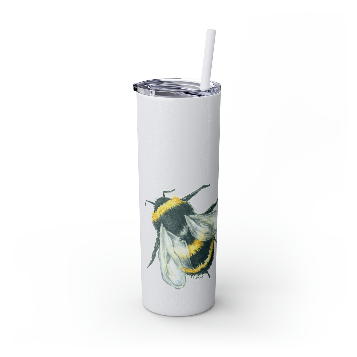 Original Bee Art Skinny Tumbler with Straw, 20oz