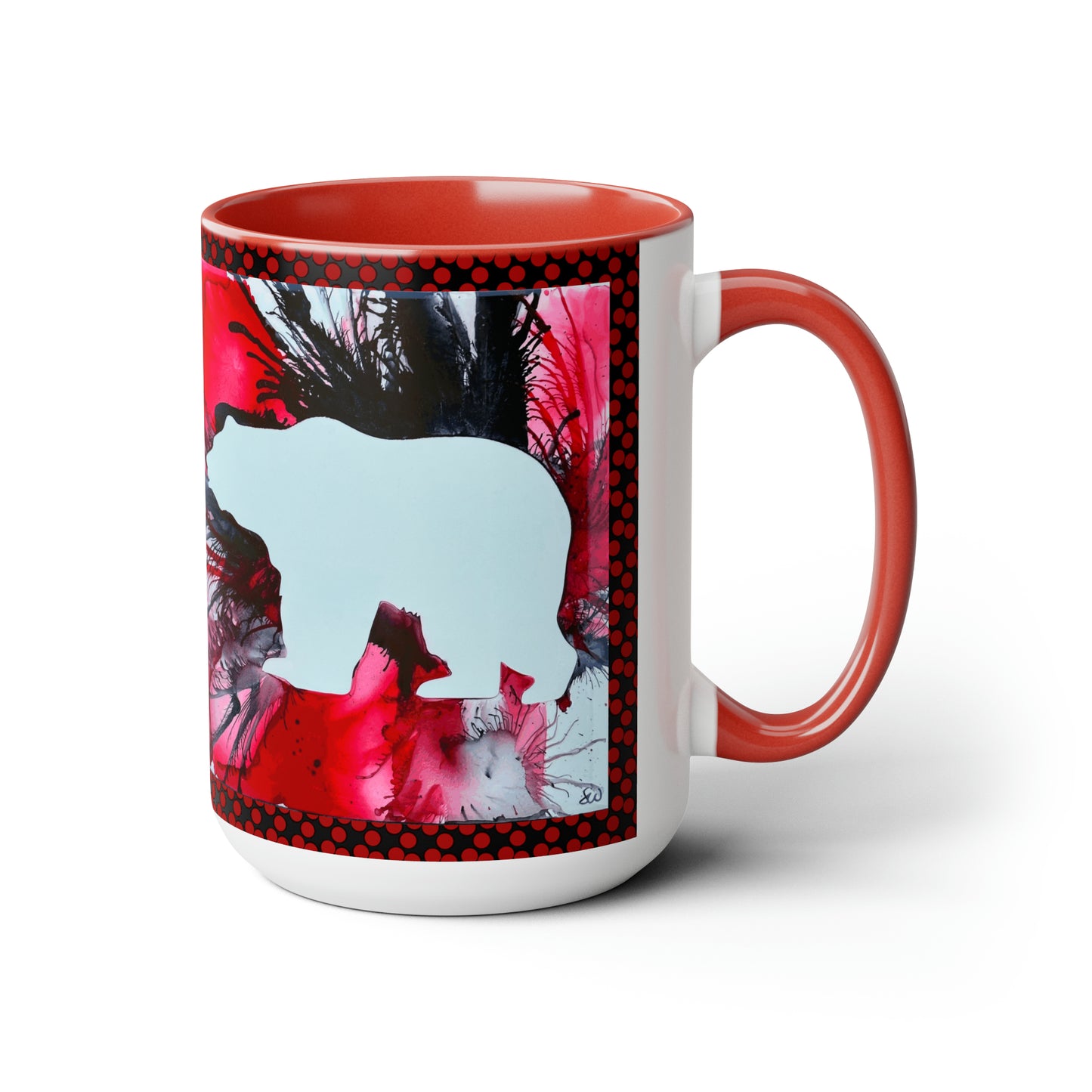 Original Bear Art Red & White Coffee Mug, 15oz