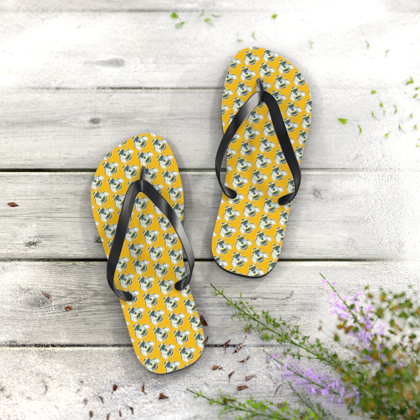 Original Art Bee Flip Flops