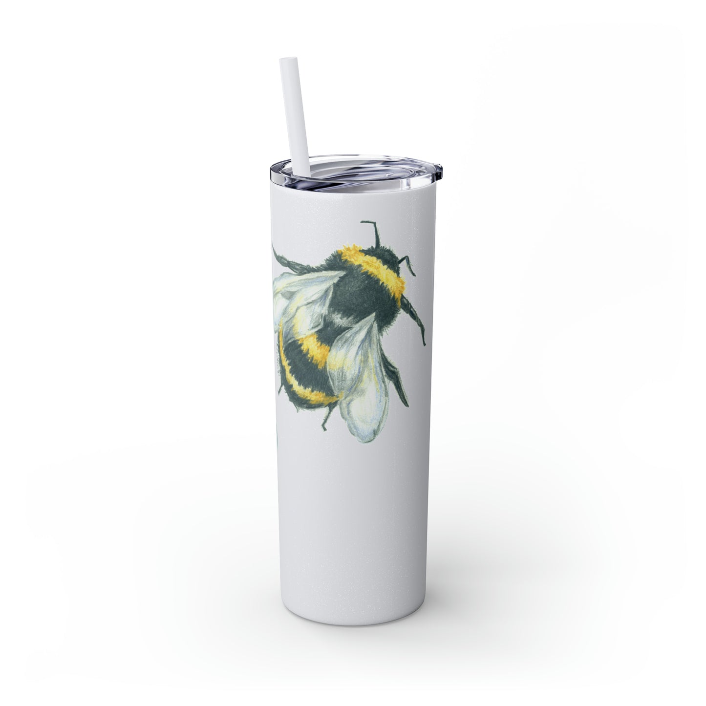 Original Bee Art Skinny Tumbler with Straw, 20oz