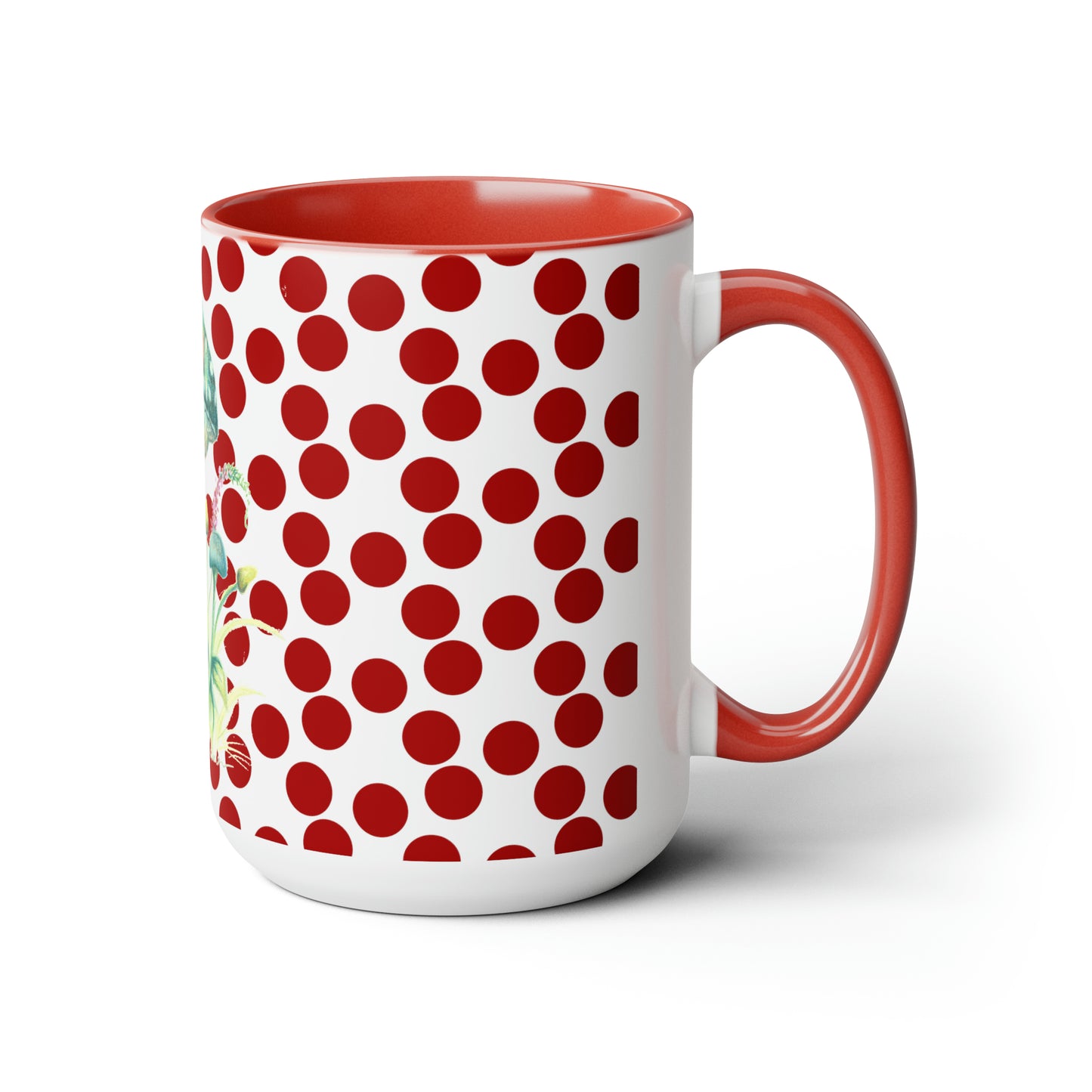 Original Mushroom Art Red & White Coffee Mug, 15oz