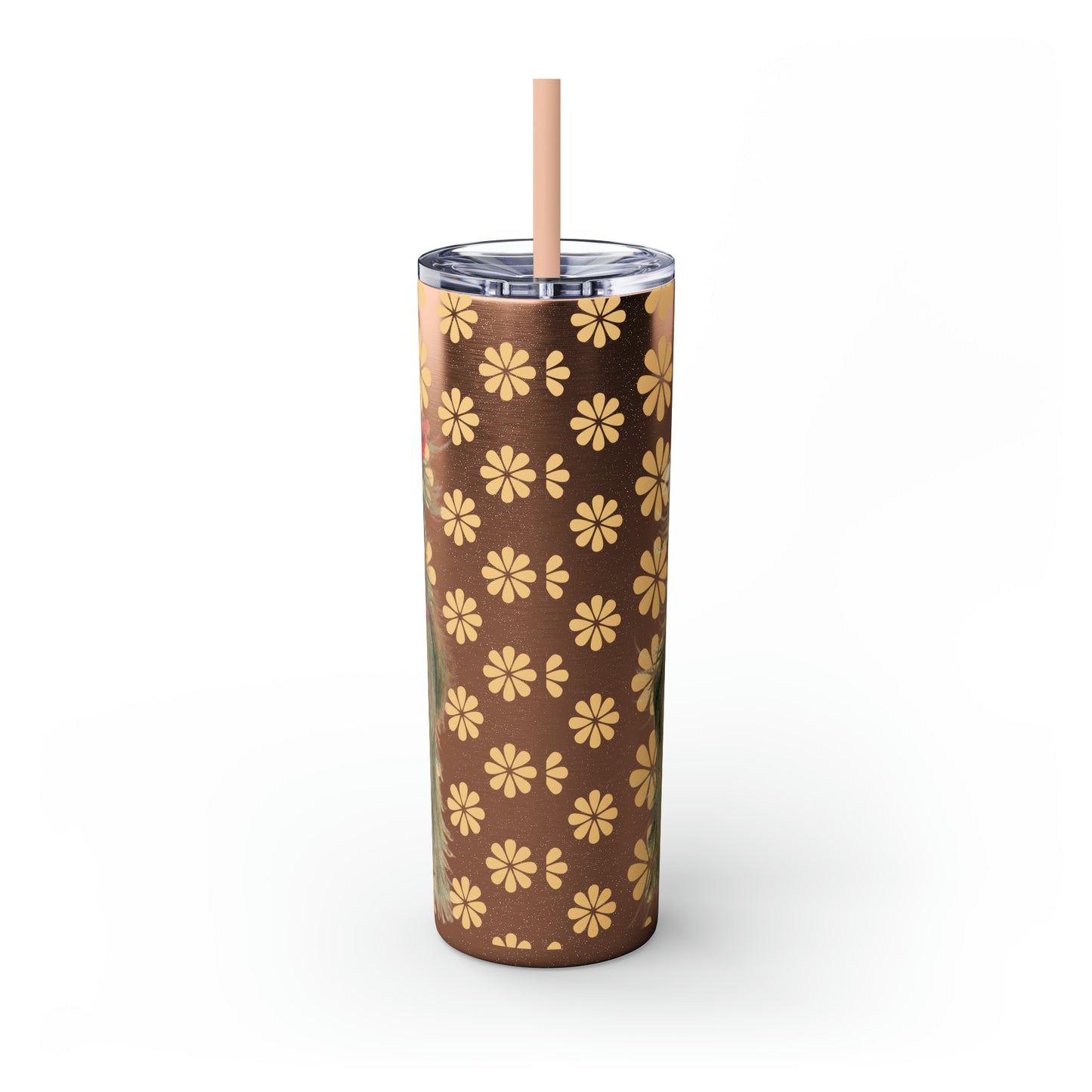 Original Chicken Art Skinny Tumbler with Straw, 20oz