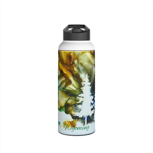 Woodsy Wyoming Stainless Steel Water Bottle, Standard Lid