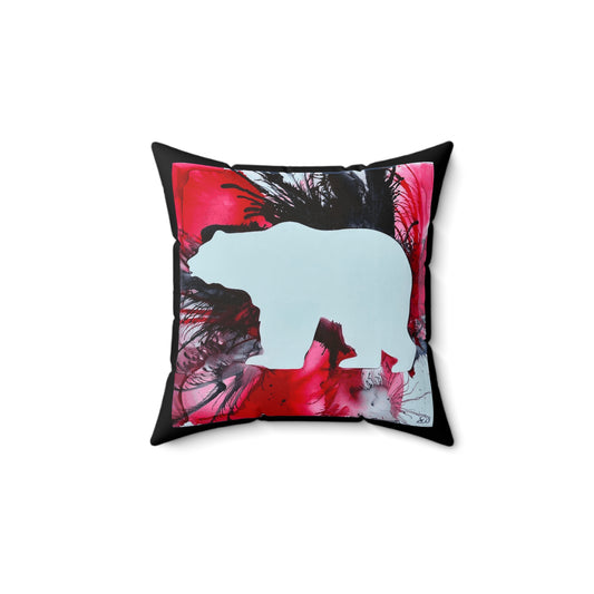 Bear Spun Polyester Square Pillow