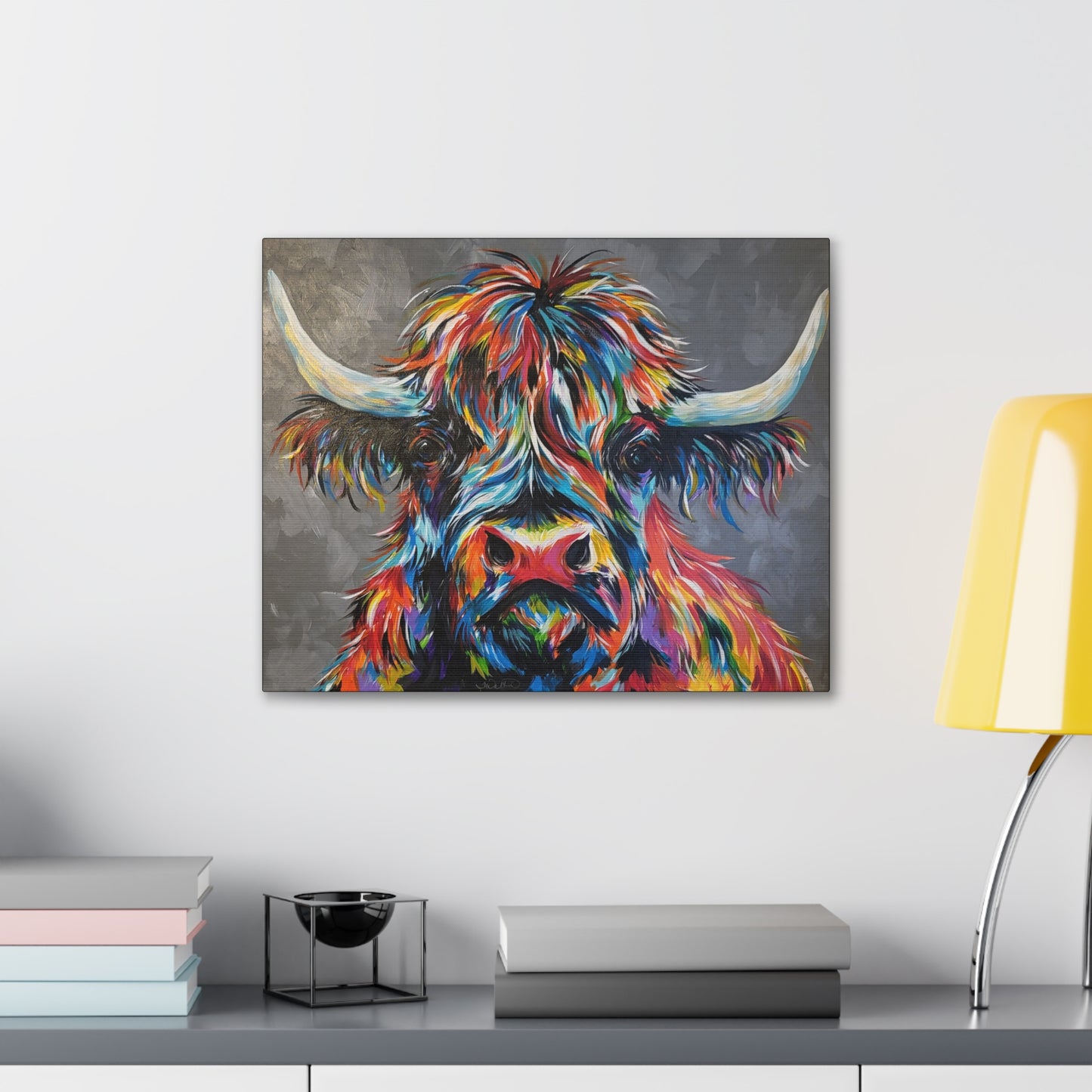 'Maximus' ~ Original Colorful Highlander Art Print Gallery Wrap