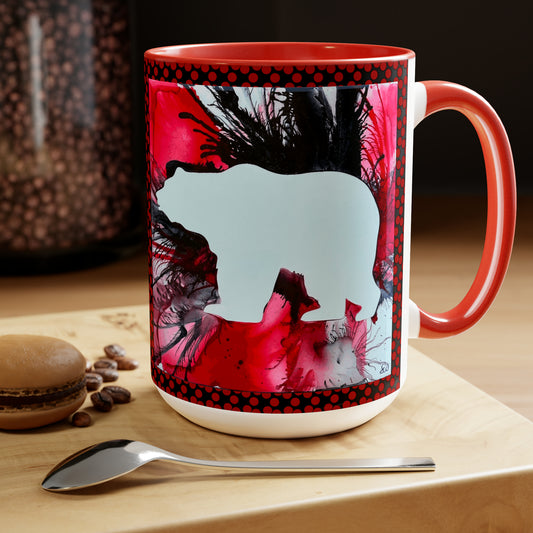 Original Bear Art Red & White Coffee Mug, 15oz