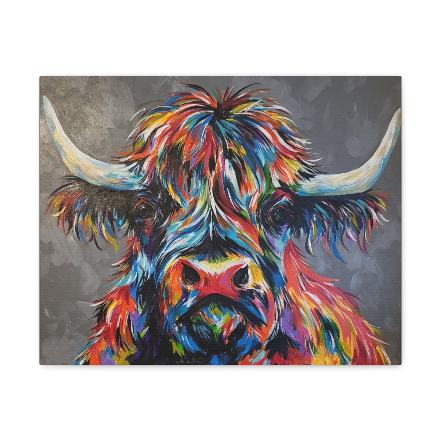 'Maximus' ~ Original Colorful Highlander Art Print Gallery Wrap