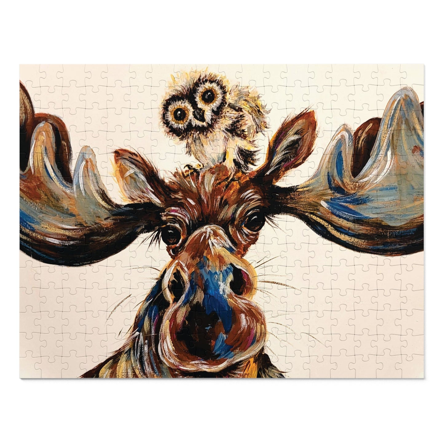 Original Art Moose & Owl Jigsaw Puzzle (252 Piece)