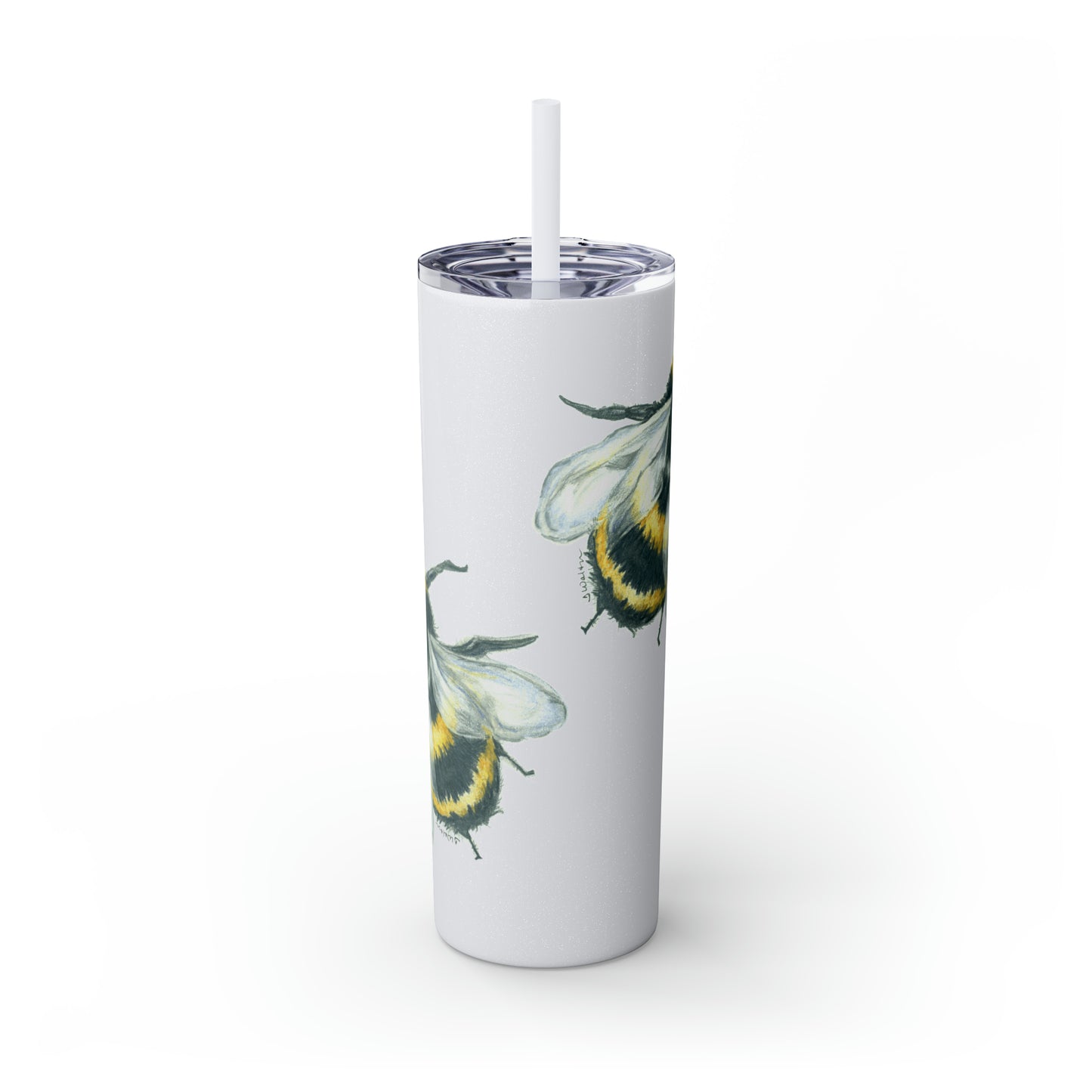 Original Bee Art Skinny Tumbler with Straw, 20oz