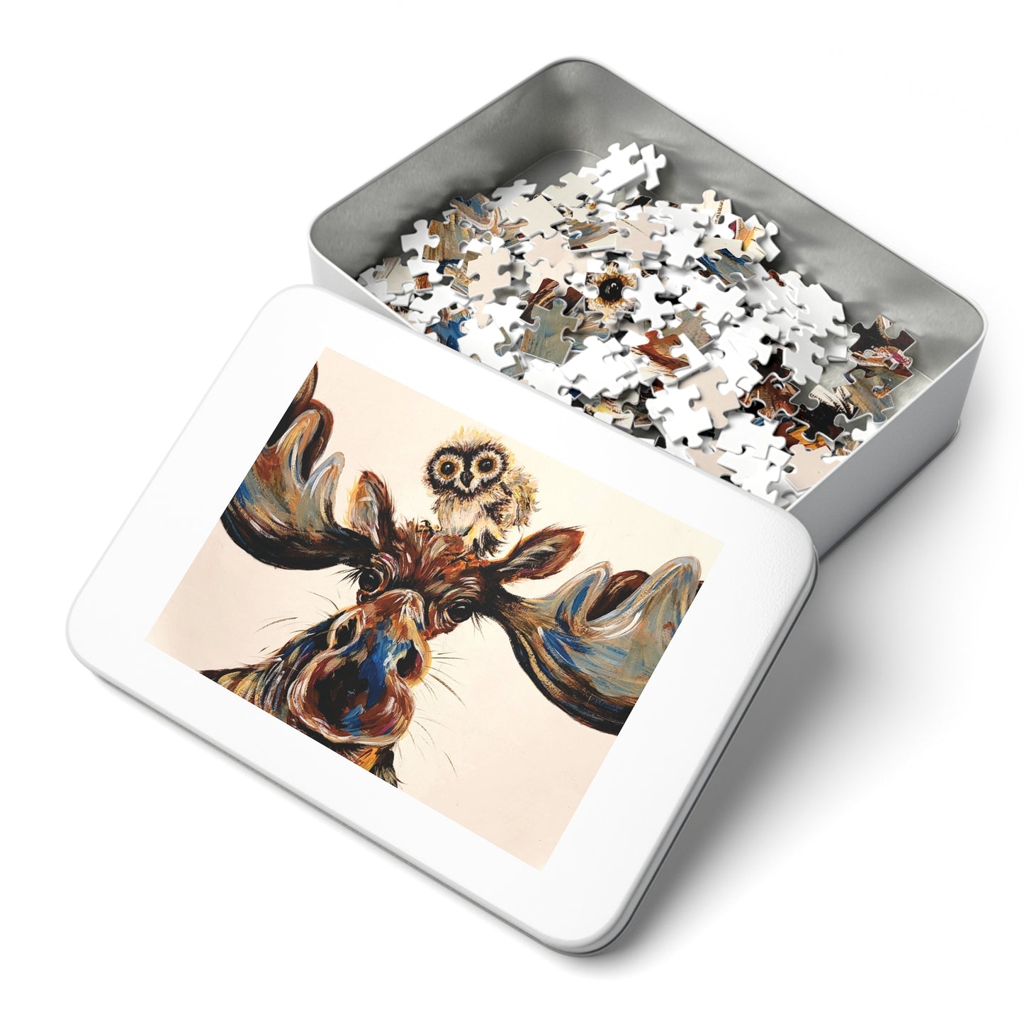 Original Art Moose & Owl Jigsaw Puzzle (252 Piece)