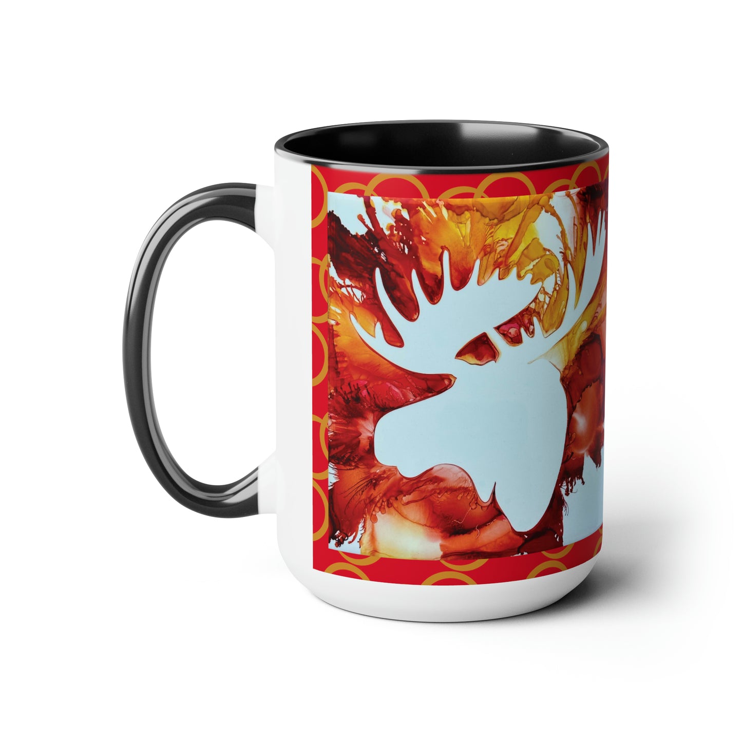 Original Art Moose Black & White Coffee Mug, 15oz