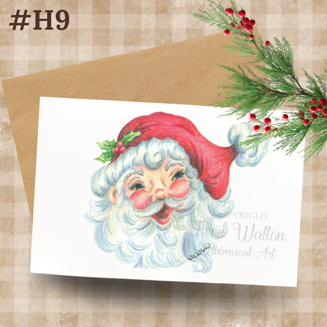 Original Art Santa Card with Envelope