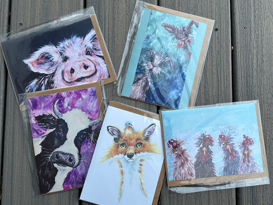 Set of 5 Original Art Greeting Cards