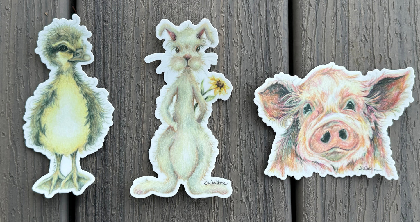 Original Art Stickers-Set of 3