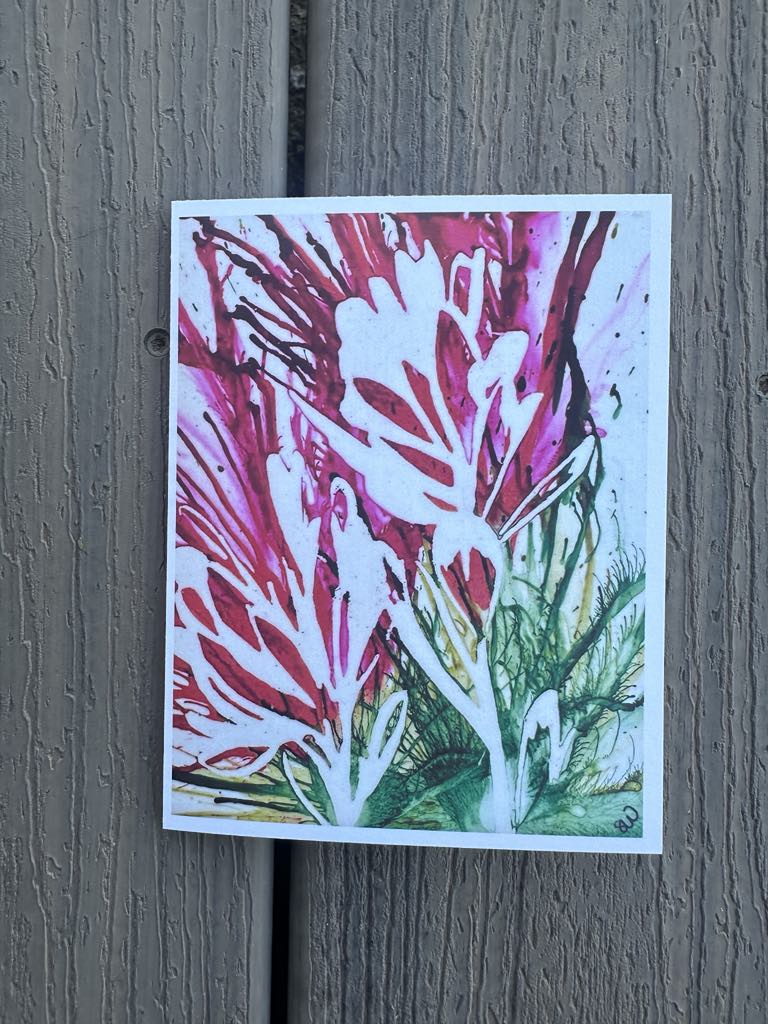 Set of 6 Original Indian Paintbrush Art Cards